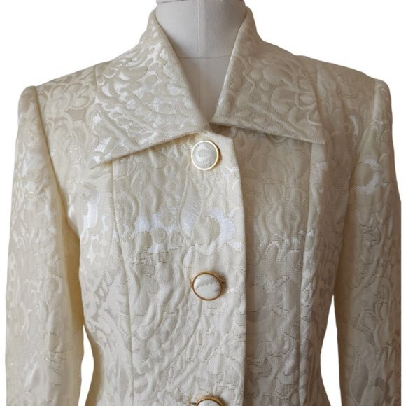 NWT/NOS Vintage Ports International Cream Skirt suit - Picture 2 of 12